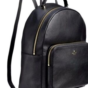 🌞KATE SPADE NICOLE LARCHMONT AVE BACKPACK BLACK LEATHER TRAVEL SCHOOL BAG🌺NWT!